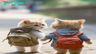1S.The pair of cats persist in posting amusing snapshots of their daily commute to school, captivating the interest of millions of internet users.