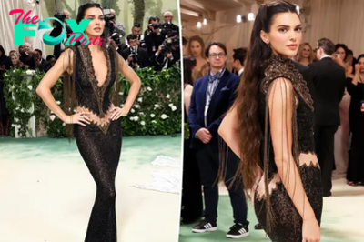 Kendall Jenner gets cheeky on the 2024 Met Gala red carpet in vintage cutout black gown