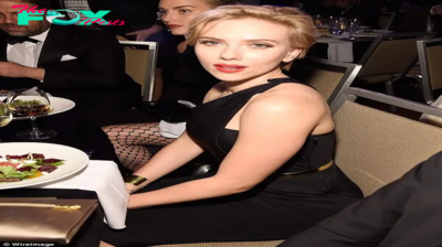 DQ Scarlett on Fire! Johansson Stuns in a Little Black Dress and Red Lipstick at the Friars Club Event Honoring Tony Bennett
