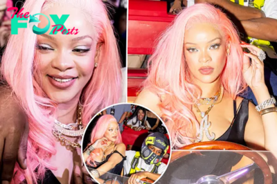 Rihanna debuts bubblegum pink hair in Miami with A$AP Rocky ahead of Met Gala