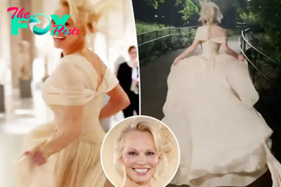 ‘Real life Cinderella’ Pamela Anderson runs through museum, Central Park in gown after 2024 Met Gala