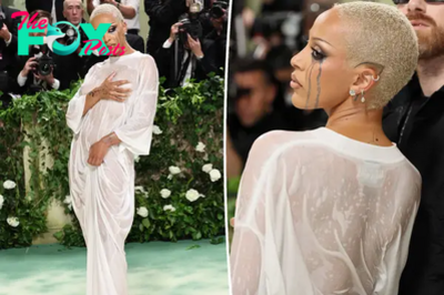 Doja Cat looks straight out of the shower in wet T-shirt dress on 2024 Met Gala red carpet