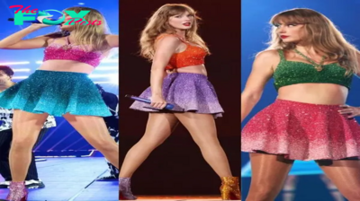 Vibrant Ensemble: Taylor Swift’s ‘1989’ Set at The Eras Tour Paris Showcases a Collage of Multi-Colored Dresses. nobita
