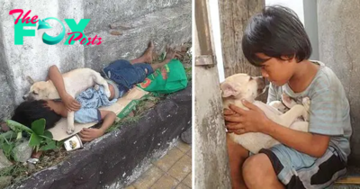 bb. Tales of Compassion: Abandoned Boy Discovers Unconditional Love in the Embrace of a Caring Dog