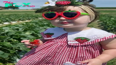 Let’s look at the cuteness of the “baby in the strawberry garden” that is making waves in the online community with hearts that love beauty.