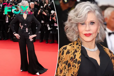 Jane Fonda, 86, rocks red lipstick and sparkling jumpsuit on the Cannes Film Festival 2024 red carpet