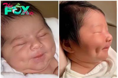 Love at first sight when meeting a newborn baby with beautiful dimples, so cute that it’s hard to take your eyes off