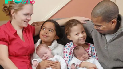 The lucky couple gave birth twice, 7 years apart. The special thing is that both babies have two different skin colors, making everyone surprised