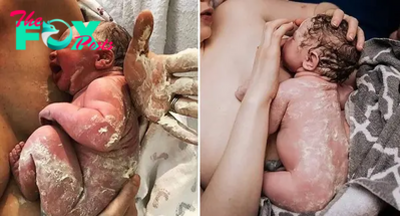 There is nothing happier than the moment a mother holds her newborn baby in her arms as soon as it is born after a long, painful day of giving birth, captured realistically by photographers.