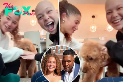 Michael Strahan shares sweet video of daughter Isabella playing with twin sister and dog amid brain cancer battle
