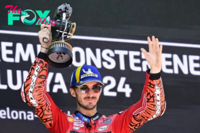 MotoGP Catalan GP: Bagnaia wins from Martin, Marquez as Acosta crashes