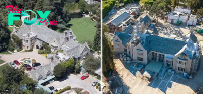 B83.Playboy Mansion Undergoes Transformation: Billionaire Owner Invests Three Years in Refit, Including Roof Replacement, Grotto Conversion for Spa, and $100M Iconic Property’s Extensions