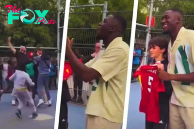 Ibrahima Konate surprises kids with crossbar challenge on return to Paris