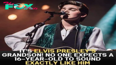 Elvis Presley’s grandson takes the stage and shows his talent. He even looks like his legendary grandfather