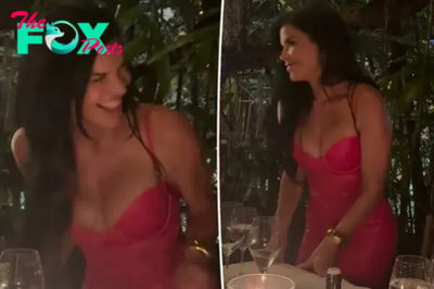 Lauren Sánchez rocks red Versace latex at son Nikko’s graduation party