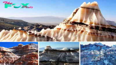 Salt domes and salt glaciers create a very unique shape for the Zagros Mountains, Iran