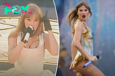 Taylor Swift makes Eras Tour wardrobe change as Scottish winds leave hands ‘frozen’