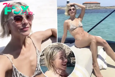 Julianne Hough poses without bikini top on vacation yacht: ‘Mermaid dreams’