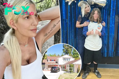 Tori Spelling is all smiles at son Finn’s graduation ceremony after reportedly trashing rental home