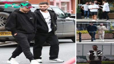 Lamz.BRU LOVES IT: Man Utd Captain Bruno Fernandes Rocks Tracksuit for Luxe Restaurant Lunch with Wife Ana and Friends