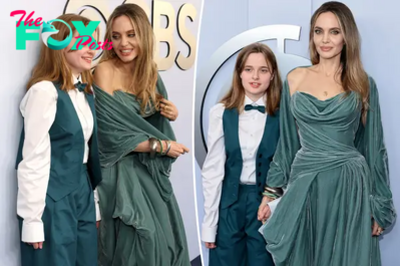 Angelina Jolie and Brad Pitt’s daughter Vivienne, 15, matches her mom on Tony Awards 2024 red carpet