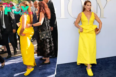 Brooke Shields swaps heels for yellow Crocs on Tony Awards 2024 red carpet