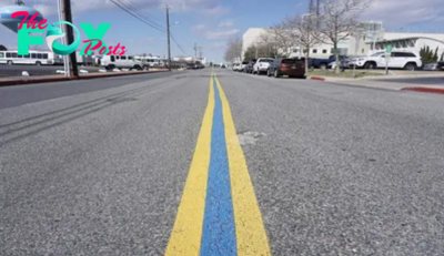 You should know what blue line painted on the street means