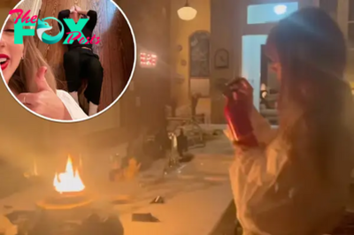 Taylor Swift jokes she’s ‘going to die’ while struggling to put out apartment fire with Gracie Abrams in new video