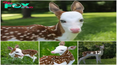 An incredibly rare white-faced deer was rescued after being [abandoned] by its mother…!