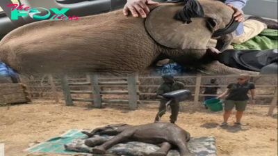 Orphaned Baby Elephant’s Tearful Flight After Losing Its Family