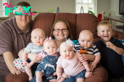 Katie’s motherly insight shows another bundle of joy is coming after successfully giving birth to four healthy babies at the same time.
