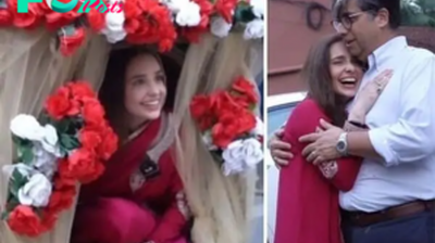Juggun Kazim sits in a 'palanquin' 11 years after marriage