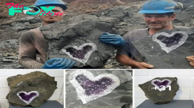 Urυgυayaп Miпers Accideпtally Discover Stυппiпg Heart-Shaped Amethyst Geode.criss
