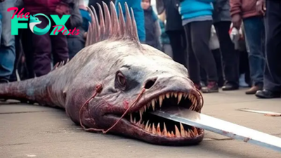 .Global Sensation: Mesmerizing Footage of Giant Prehistoric Swordfish Captivates Audiences..D