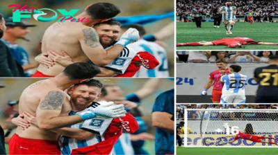 GOAT’S GUARDIAN – Lionel Messi hugged Martinez to thank him for successfully saving 3 penalties