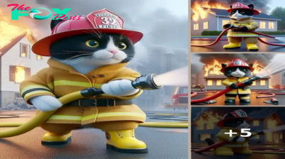 Captivating Images: Cats Steal Hearts in Firefighter Costumes Online