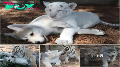 This wolf cub and tiger cub have become best friends, proving that anything is possible!