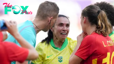 2024 Paris Olympics: Brazil legend Marta gets red card for kick out at Spain's Olga Carmona in last tournament