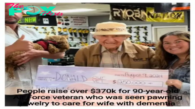 People raise over $370k for 90-year-old Air Force veteran who was seen pawning jewelry to care for wife with dementia