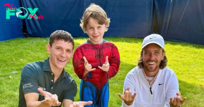 Golfer Tommy Fleetwood’s Son Adorably Meets Tom Holland While Wearing a Spider-Man Costume