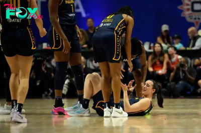 Who gave Caitlin Clark a black eye during Fever loss to Sun in WNBA Playoffs?