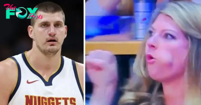 Female Nuggets Fan Performs Lewd Gesture At NBA Game