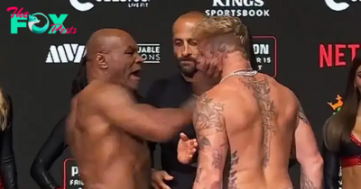 Mike Tyson Slaps Jake Paul During Weigh-In for Upcoming Boxing Match