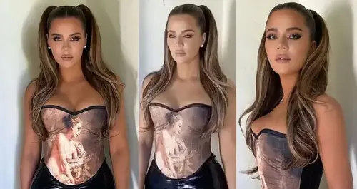 ‘Where’s Khloe?!’ Kardashian once again shocks fans with her VERY different appearance… as she shows off tiny waist in a busty corset top