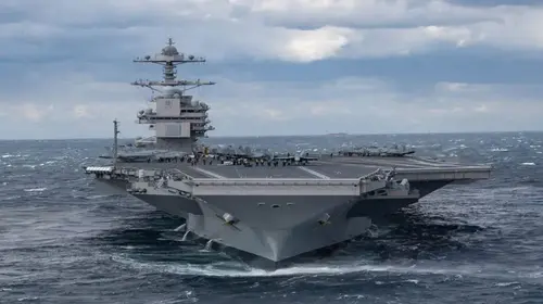 The USS Gerald R. Ford, the largest aircraft carrier in the world, in action U.S. Ship