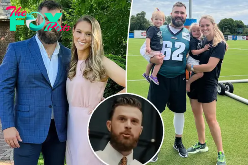 Jason Kelce reacts to wife Kylie being called a ‘homemaker’ after Harrison Butker’s controversial speech