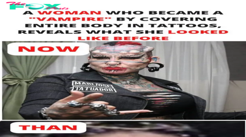 A Woman Who Became A “Vampire” By Covering Entire Body In Tattoos Issues Warning