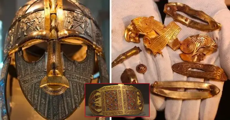 The “Sutton Hoo” Treasures are amazing Anglo-Saxon discoveries discovered in a 7th-century ship burial mound