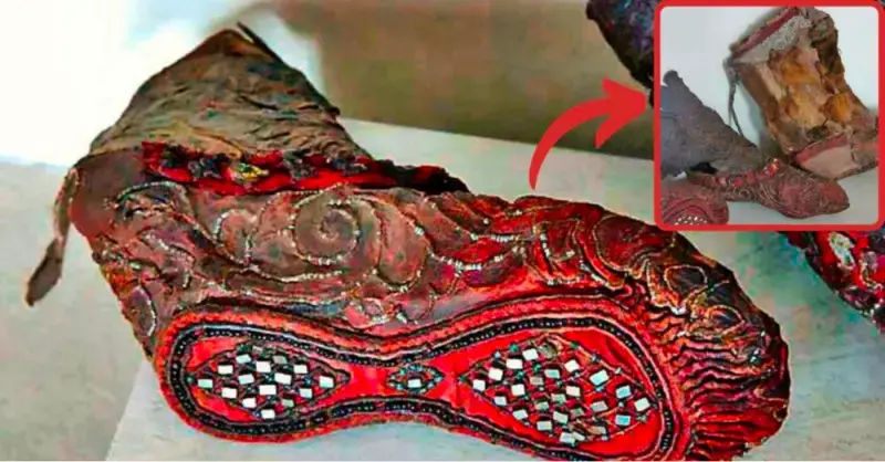 A stunning Scythian woman’s footwear dating to 2300 BC was discovered in the Altai Mountains