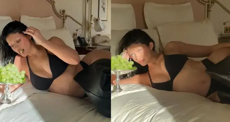 Kylie Jenner nearly busts out of bra as the star poses in bed for new racy pH๏τos during Paris Fashion Week